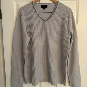 Banana Republic Light Gray V-Neck Men's Sweater